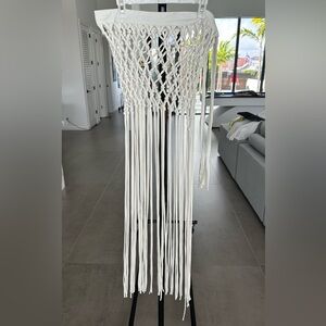 White Macrame Fringe coverup
